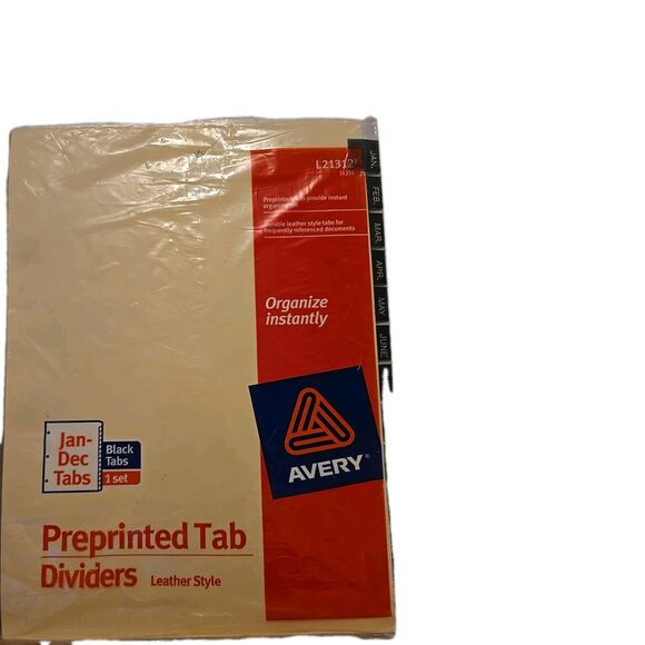 Avery Preprinted Tab Dividers 121312 January Thru December Black Tabs New Office - Picture 1 of 3